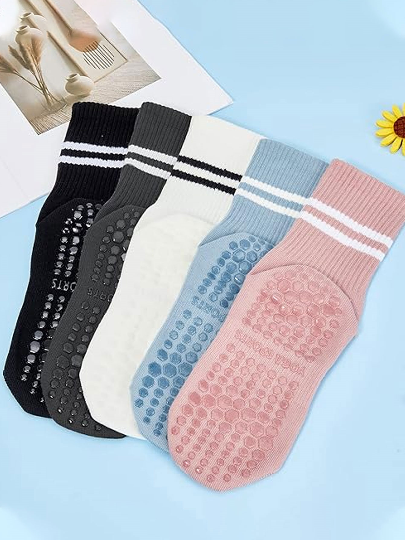 3 Pairs of Yoga Socks, Non-Sli - Yoga Mat recension och pris