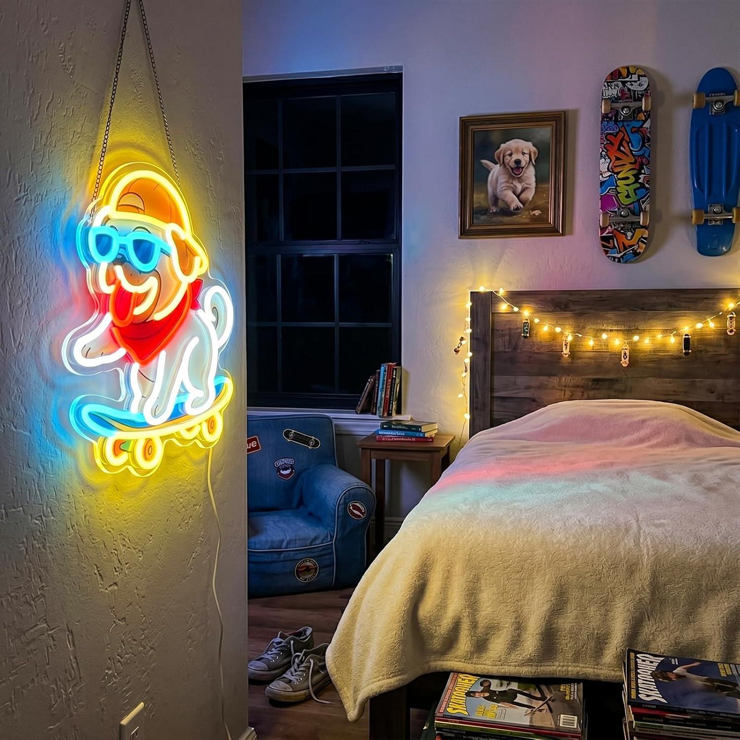 Skateboarding Dog Neon Sign Hi - Skateboard recension och pris